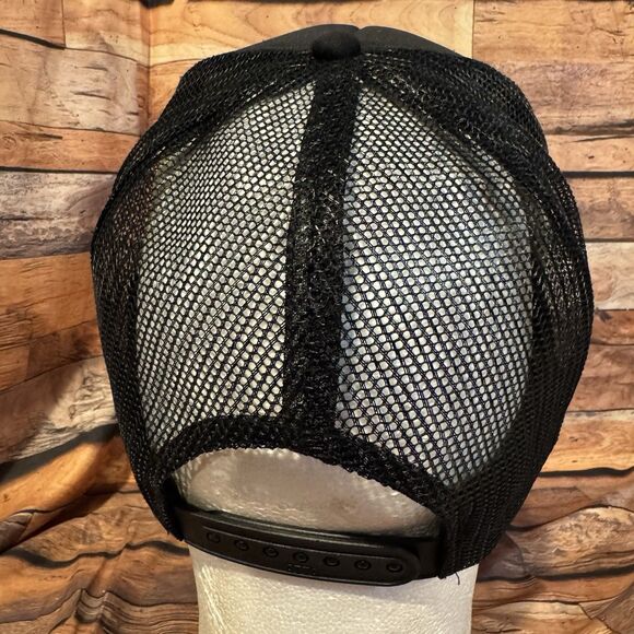 VACAY Trucker Hat Cap Black Yellow Mesh Captain Style Snapback Beach Vacation - Picture 3 of 7